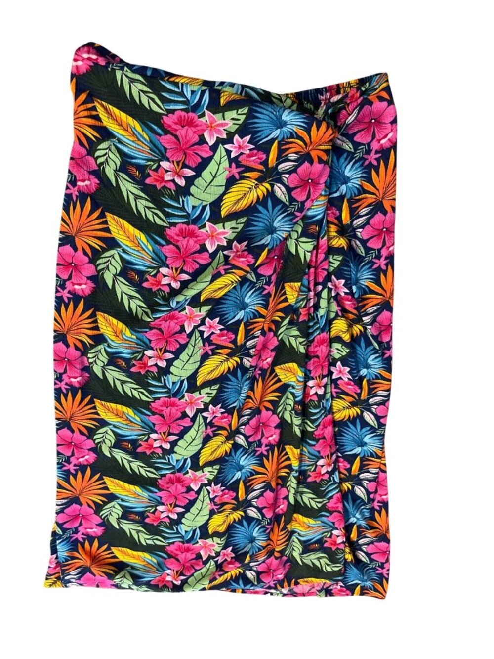 Serra Women’s M Tropical Floral Swim Cover-Up Skirt Twist Front Used Pull-On - Picture 3 of 11